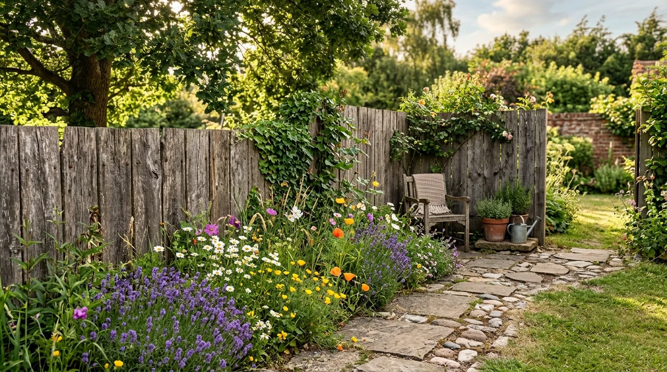 Rustic Wooden Fence Corner